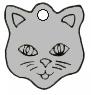 Cat Face 23mm x 23mm Nickel Plated Brass