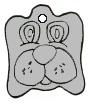 Dog Face 30mm x 27mm Nickel Plated Brass
