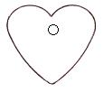 Heart Tag 29mm x 28mm Double Sided White
