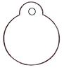 Round Looped ID Tag 39mm x 32mm Double Sided White