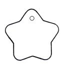 Star Pet Tag 37mm x 37mm Double Sided White
